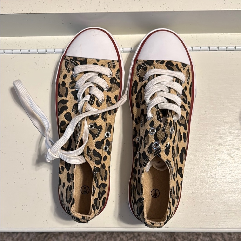 Leopard Print Canvas Sneakers